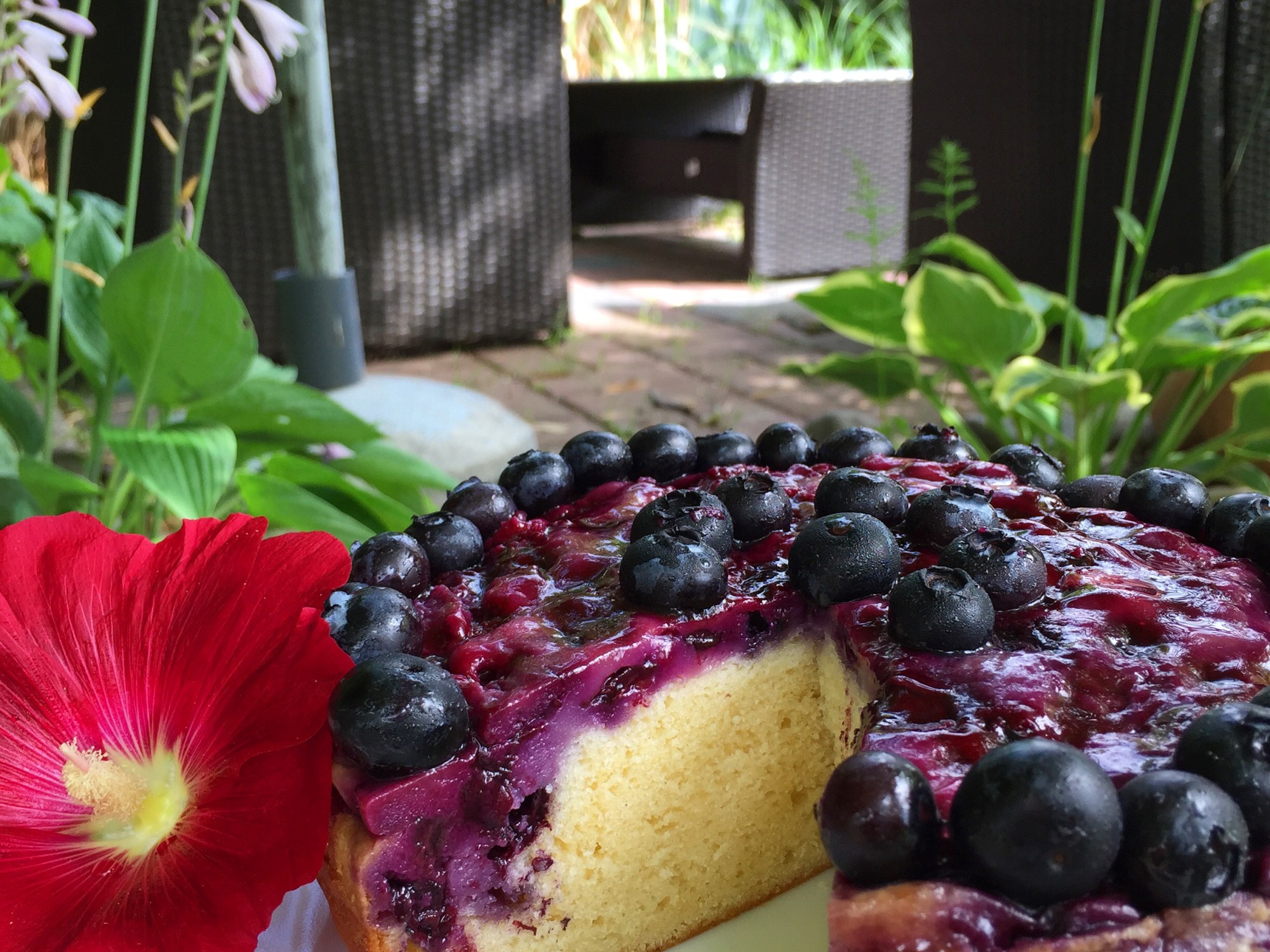 Gestürzter Heidelbeerkuchen