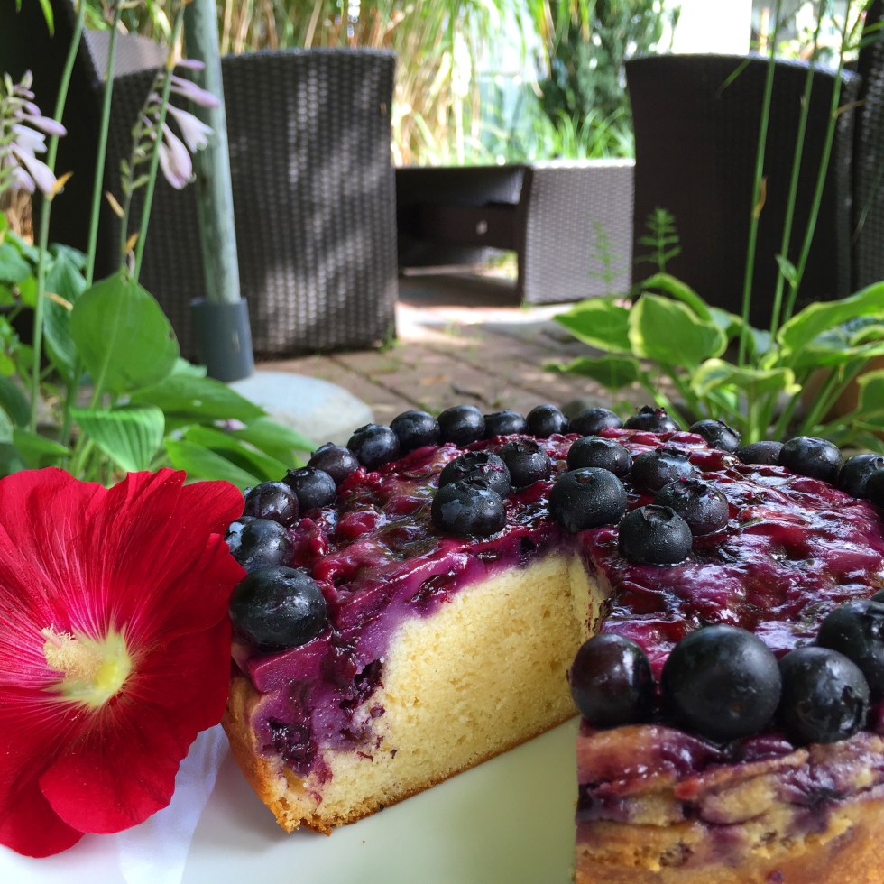 Gestürzter Heidelbeerkuchen