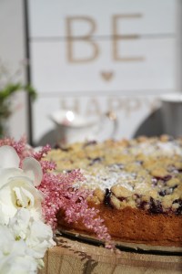 Blueberry Cheesecake mit Blumendeki