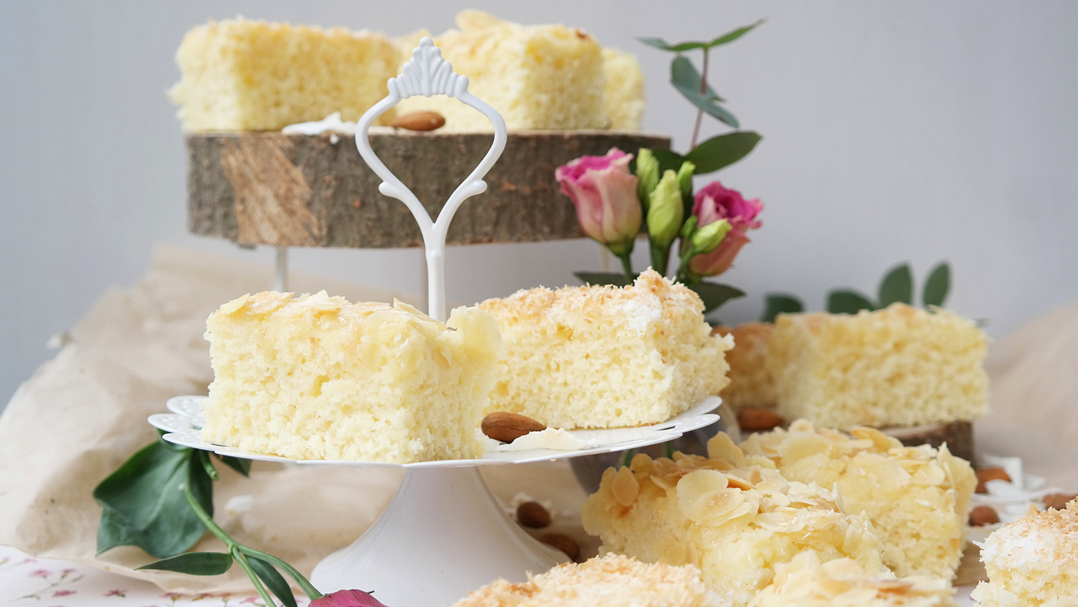 Buttermilchkuchen auf Etagere